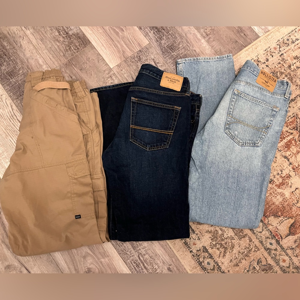 Mens Abercrombie jeans + Hollister + 511 tactical